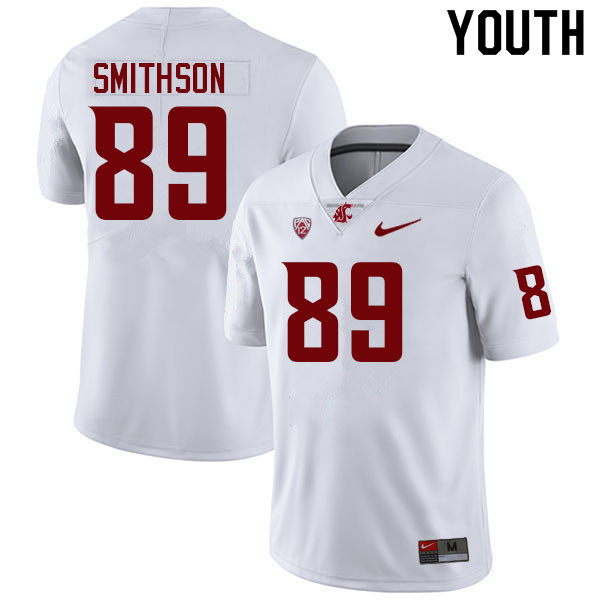 Youth #89 Leyton Smithson Washington State Cougars College Football Jerseys Sale-White - Click Image to Close